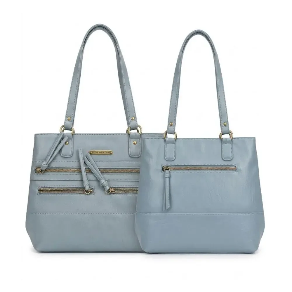 Slate Blue Stone Mountain Zip Shoulder Bag